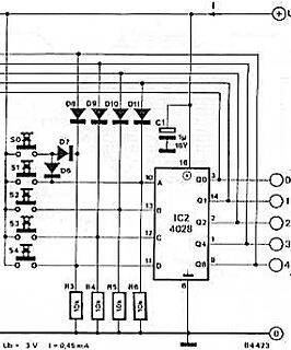 Schaltplan mit IC 4028 und Dioden