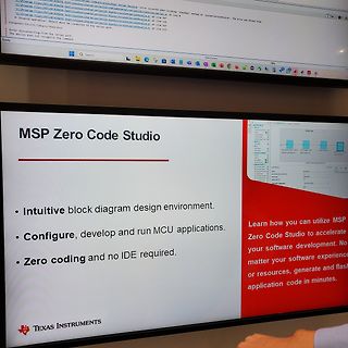 Präsentation von MSP Zero Code Studio auf einem Bildschirm