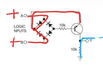 Schaltplan mit Diodenbrücke und Transistor