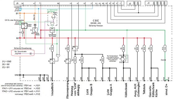 Schaltplan einer CBE DS300-KN Erweiterung