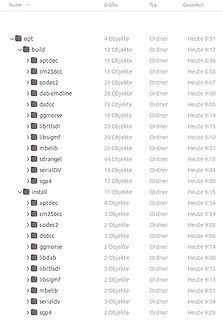 Dateimanager-Ansicht eines opt-Verzeichnisses