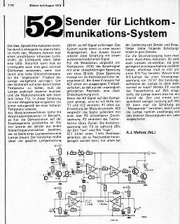 Schaltplan eines optischen Kommunikationssystems