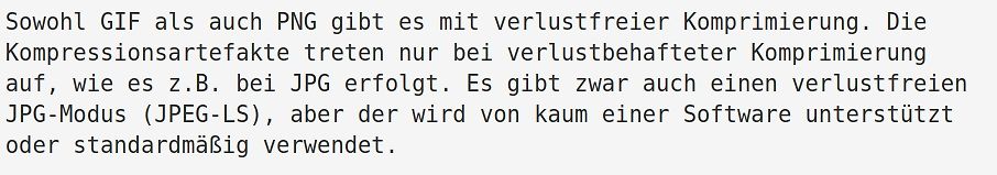 Text über Bildkompression