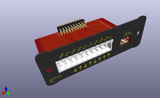 3D-CAD-Modell eines AllSerial TTL Moduls