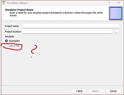 Simulation Wizard Fenster zur Projekterstellung