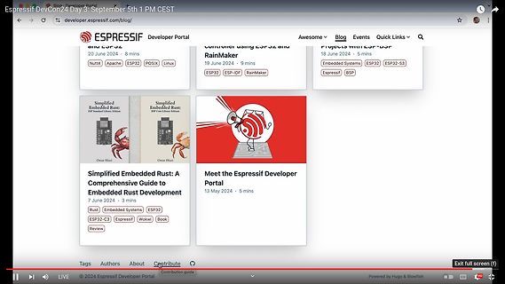 Webseite des Espressif Developer Portals