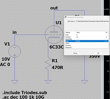 Schaltplan mit LTspice Component Attribute Editor