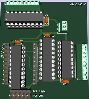CAD-Ansicht eines Leiterplatten-Layouts