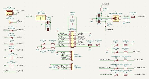 Elektronischer Schaltplan mit Mikrocontroller und Peripherie