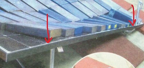Nahaufnahme von blauen Bauteilen auf einer Metallplatte