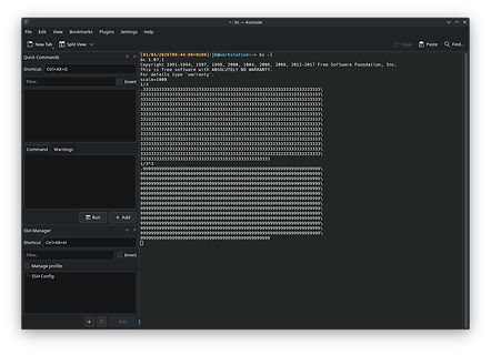 Terminal-Fenster mit Textausgabe