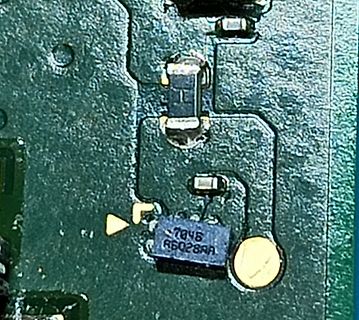 Makroaufnahme einer Leiterplatte mit SMD-Bauteilen