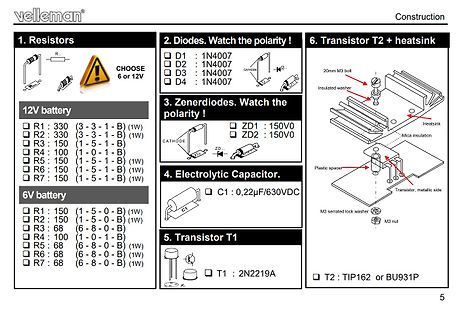 Bauteilliste und Montageanleitung für Elektronikprojekt