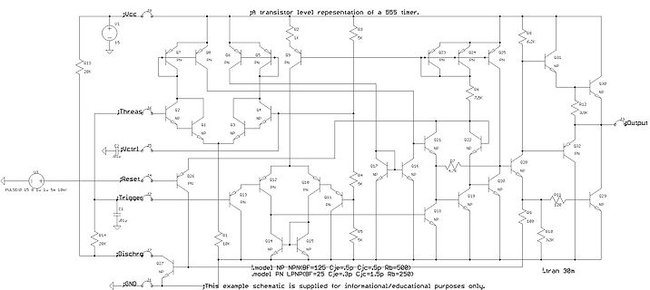 Transistor-Schaltplan eines 555-Timers