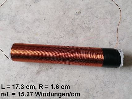 Spule mit Maßen