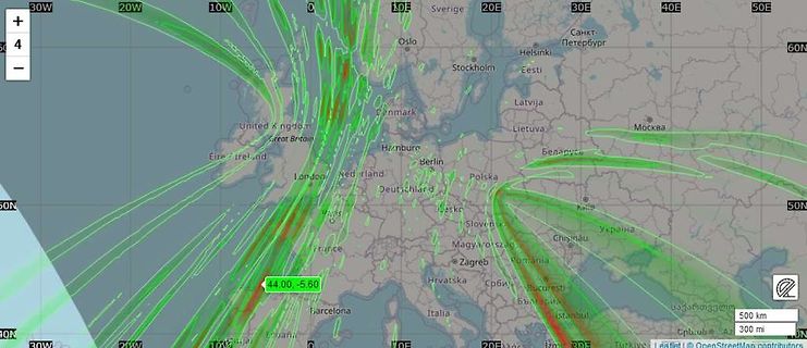 Windströmungskarte von Europa