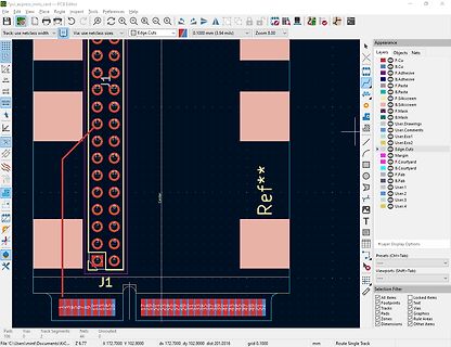 CAD-Ansicht eines PCB-Layouts in KiCad