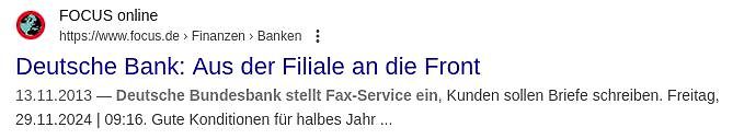 Google Suchergebnis für Deutsche Bank