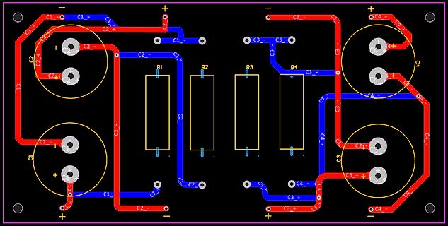 PCB-Layout mit Leiterbahnen und Lötpads
