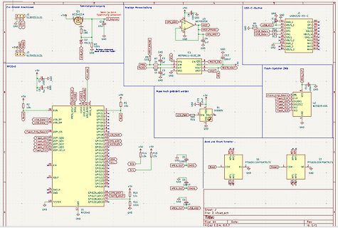 Schaltplan einer Mikrocontroller-Schaltung mit USB-Anschluss