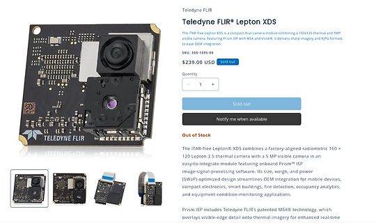 Produktseite Teledyne FLIR Lepton XDS