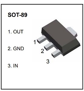 SOT-89 Bauteil mit Pinbelegung