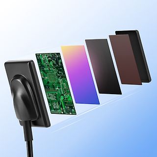 Explosionszeichnung eines elektronischen Geräts