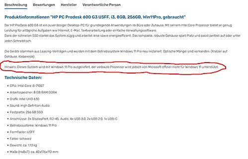 Produktbeschreibung HP ProDesk 600 G3 USFF