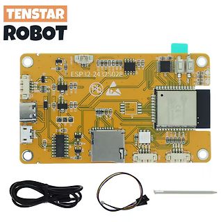 Leiterplatte mit ESP32-Modul und Zubehör
