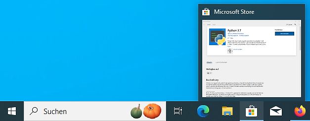 Screenshot des Microsoft Stores mit Python 3.7