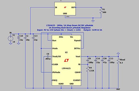 Schaltplan eines LTM4625 Buck-Boost Regulators