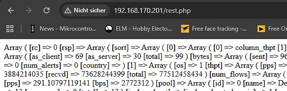 Browser-Screenshot mit PHP-Array-Ausgabe