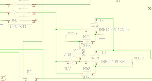 Schaltplan mit Transistoren und ULN2803