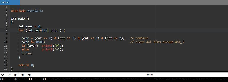 C-Quellcode mit Bitoperationen