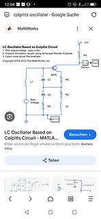 Screenshot einer Google-Suche nach Colpitts-Oszillator-Schaltplan