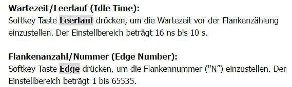 Textanleitung für Wartezeit und Flankenanzahl