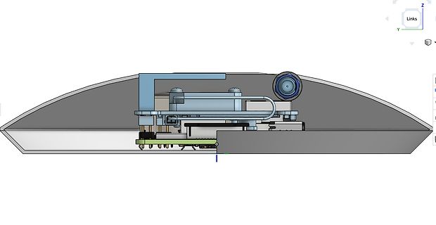 3D-CAD-Modell eines Gehäuses mit Elektronikkomponenten