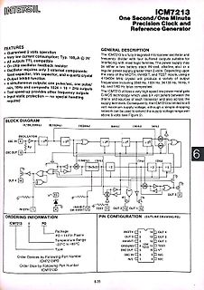 Datenblatt ICM7213 Precision Clock and Reference Generator