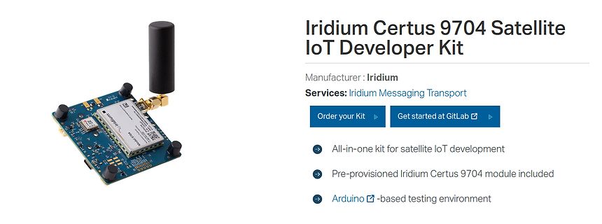 Produktseite Iridium Certus 9704 Satellite IoT Developer Kit