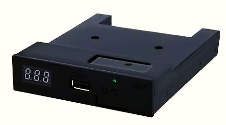 Schwarzes Elektronikgehäuse mit Display und USB-Anschluss