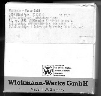 Etikett von Wickmann-Werke GmbH Schmelzeinsätze