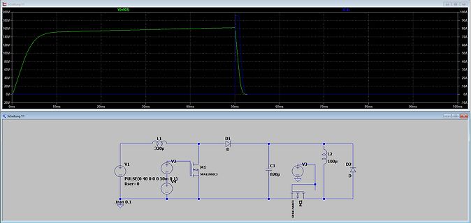 LTspice Simulation Schaltplan und Oszillogramm