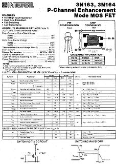 Datenblatt eines P-Channel Enhancement Mode MOS FET