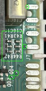 Nahaufnahme einer Leiterplatte mit SMD-Bauteilen