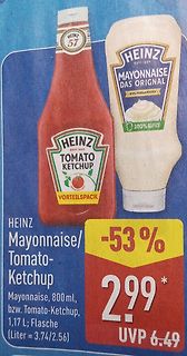 Werbeangebot für Heinz Mayonnaise und Ketchup