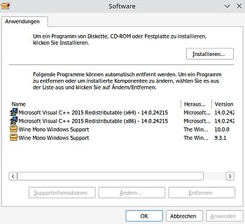 Windows Software-Installationsmenü