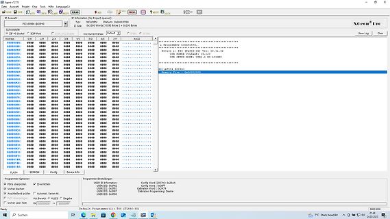 Software-Screenshot eines PIC-Programmierers