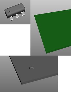 3D-Modell eines SOT-23 Bauteils