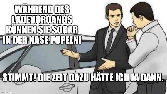 Meme mit zwei Männern und deutschem Text