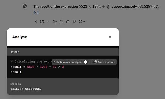 Screenshot einer Python-Codeausführung